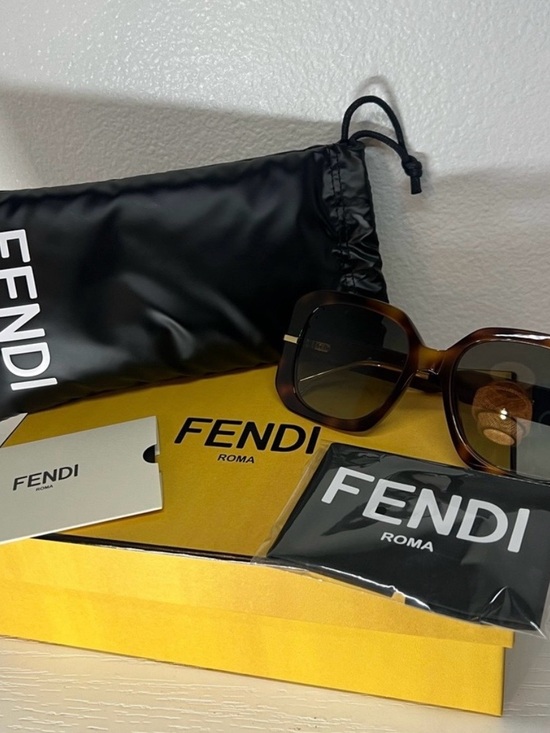 Fendi Accessories - Fendi Women's Brown Tortoiseshell Square Sunglasses with Gradient Lenses
